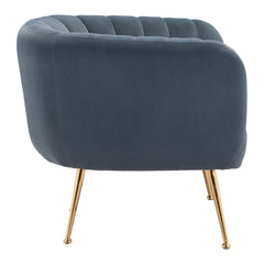 30" Gray And Gold Velvet Tufted Club Chair - Homeroots