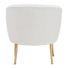 29" Beige And Gold Sherpa Arm Chair - Homeroots