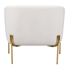 31" Ivory And Gold Fabric Arm Chair - Homeroots