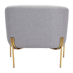 31" Gray And Gold Fabric Arm Chair