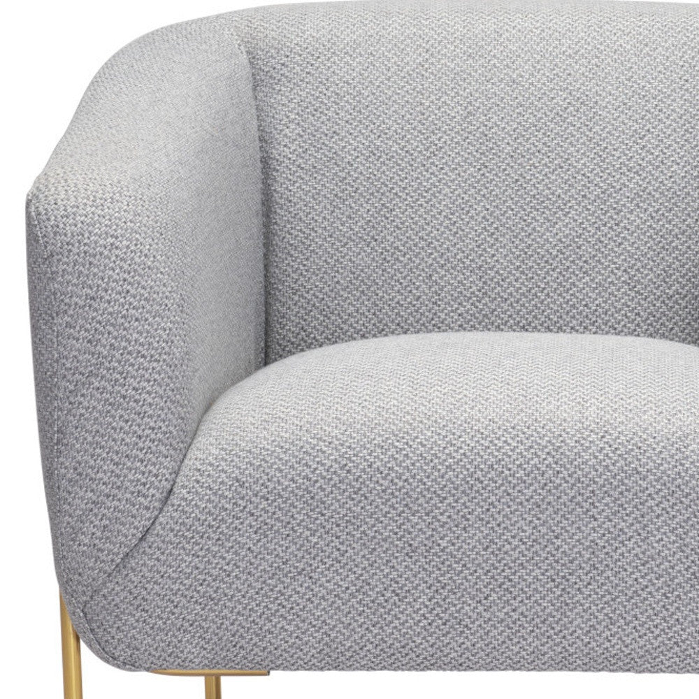 31" Gray And Gold Fabric Arm Chair - Homeroots