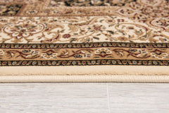 4' X 6' Black and Ivory Oriental Power Loom Area Rug