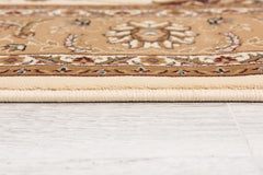 10' Runner Beige and Ivory Oriental Power Loom Runner Rug