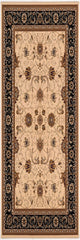 13' Runner Black and Ivory Oriental Power Loom Runner Rug