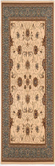 10' Runner Blue and Ivory Oriental Power Loom Runner Rug