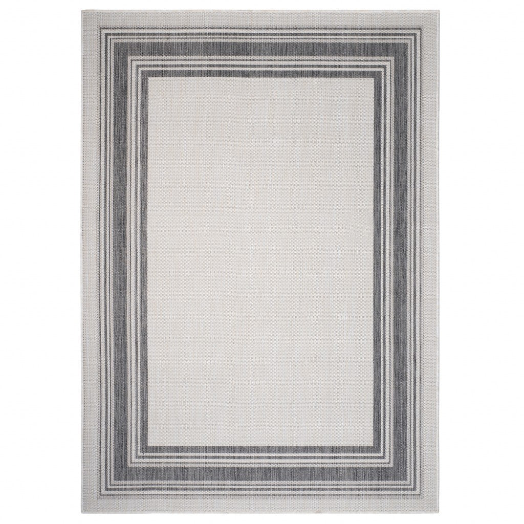 3' X 5' Gray Indoor Outdoor Area Rug