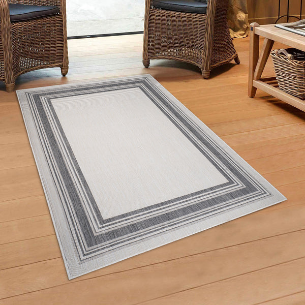 5' X 7' Gray Indoor Outdoor Area Rug