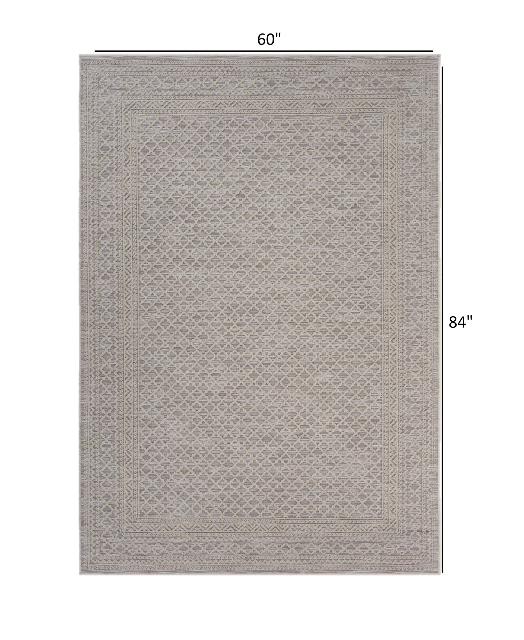 5' X 7' Gray Indoor Outdoor Area Rug