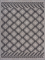 5' X 7' Black And Tan Indoor Outdoor Area Rug