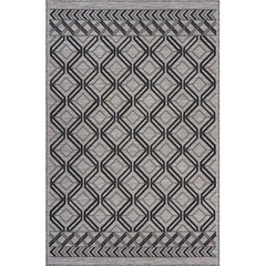 8' X 10' Black And Tan Indoor Outdoor Area Rug