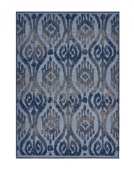 8' X 10' Blue And Yellow Indoor Outdoor Area Rug