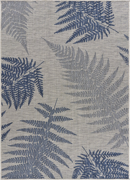 8' X 10' Blue And Gray Indoor Outdoor Area Rug