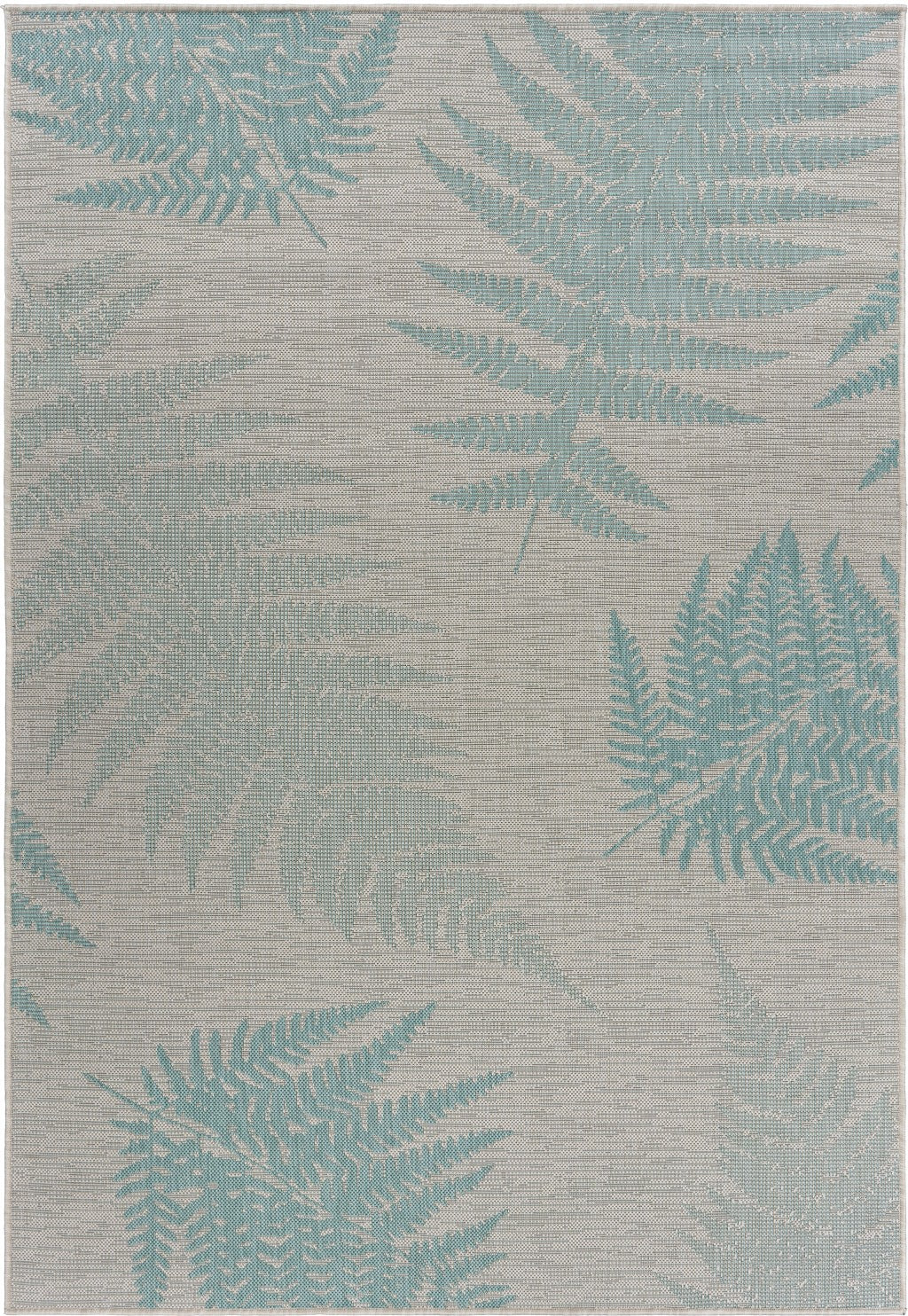 8' X 10' Gray Leaves Indoor Outdoor Area Rug