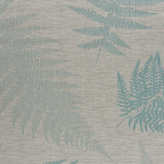 8' X 10' Gray Leaves Indoor Outdoor Area Rug - Homeroots