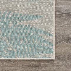 8' X 10' Gray Leaves Indoor Outdoor Area Rug