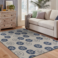 5' X 7' Blue And Gray Indoor Outdoor Area Rug