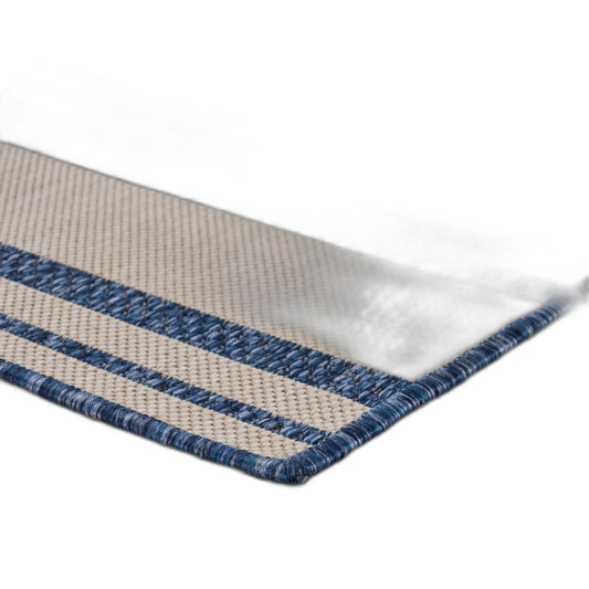 5' X 7' Blue And Gray Indoor Outdoor Area Rug