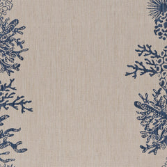 5' X 7' Beige and Blue Coral Stain Resistant Indoor Outdoor Area Rug