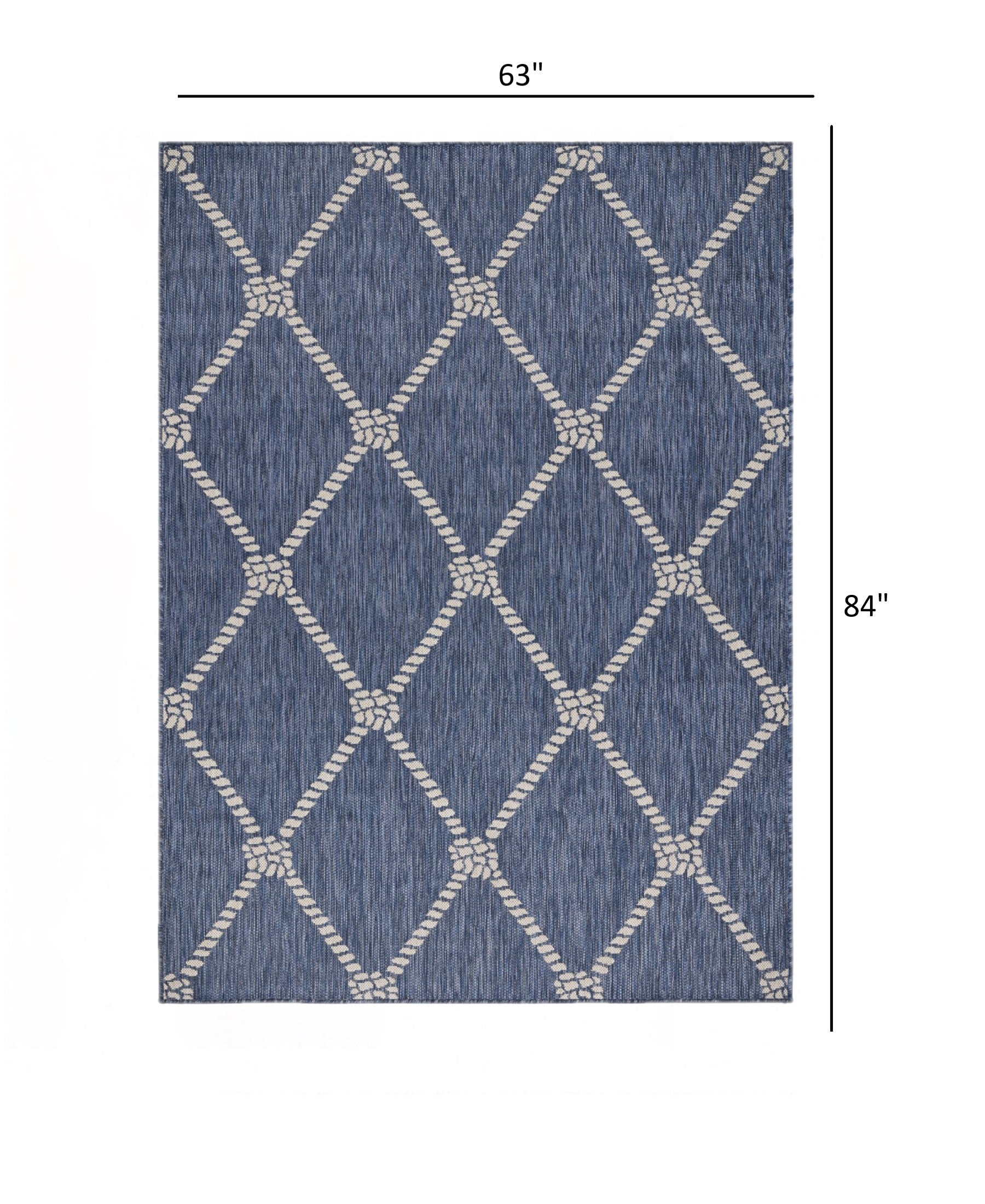 5' X 7' Blue And Gray Indoor Outdoor Area Rug