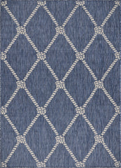 8' X 10' Blue And Gray Indoor Outdoor Area Rug