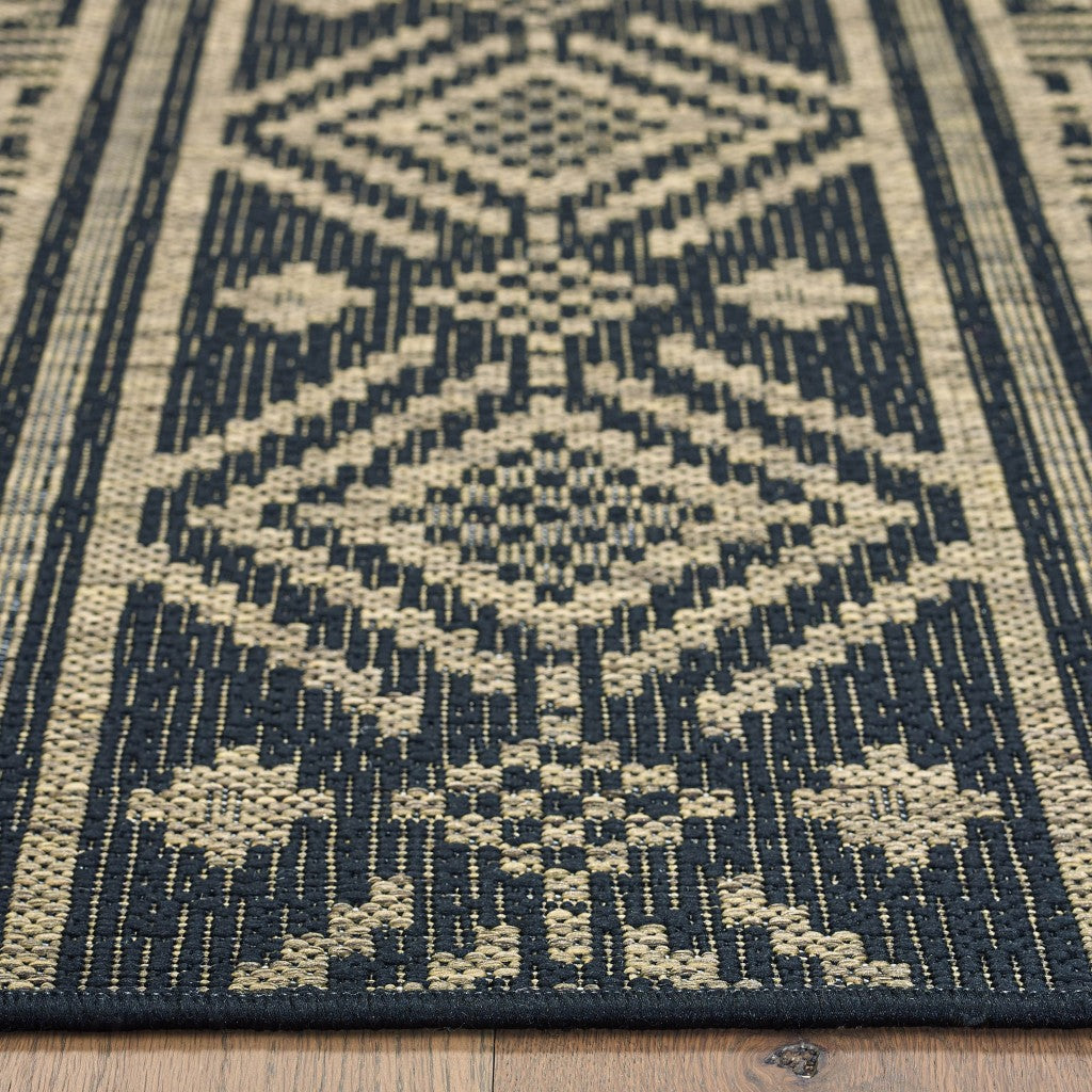 5' X 8' Brown And Black Indoor Outdoor Area Rug