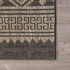 5' X 8' Brown And Black Indoor Outdoor Area Rug