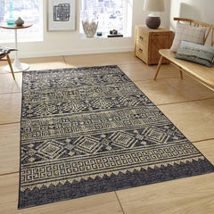 5' X 8' Brown And Black Indoor Outdoor Area Rug