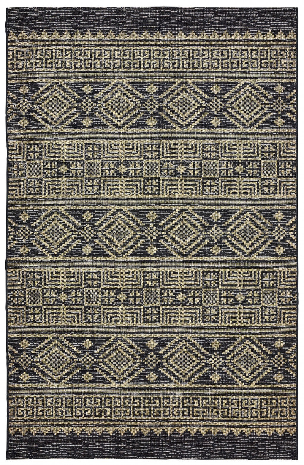 8' X 10' Brown And Black Indoor Outdoor Area Rug