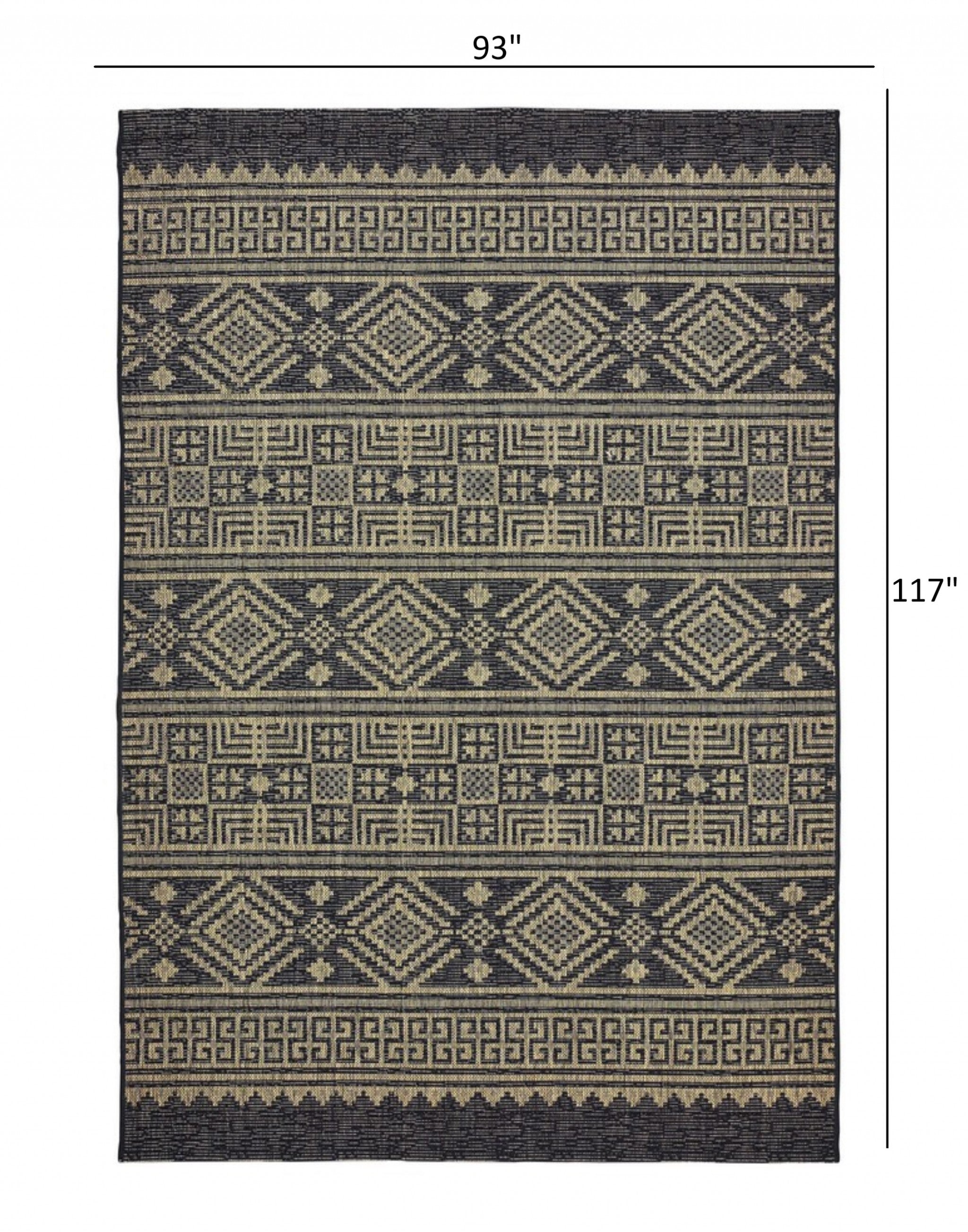 8' X 10' Brown And Black Indoor Outdoor Area Rug