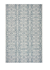 5' X 8' Blue And White Indoor Outdoor Area Rug