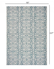 8' X 10' Blue And White Indoor Outdoor Area Rug - Homeroots