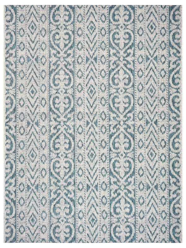 8' X 10' Blue And White Indoor Outdoor Area Rug - Homeroots