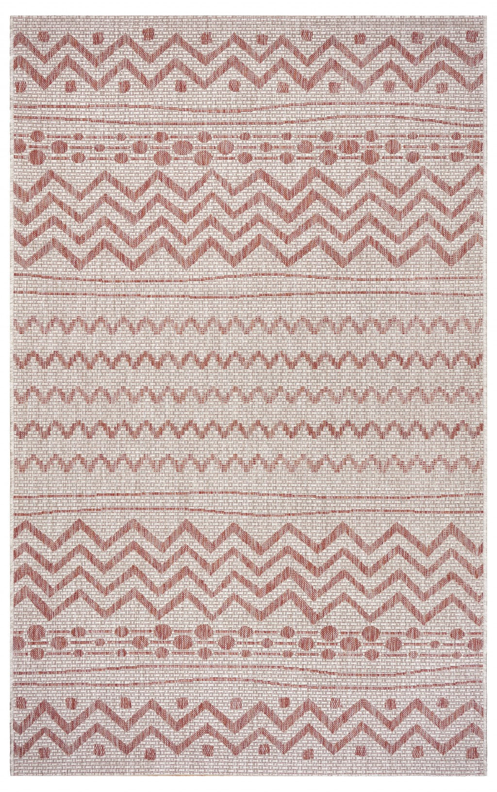 5' X 8' Beige Indoor Outdoor Area Rug