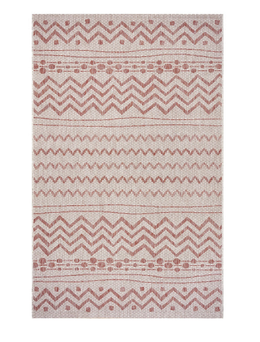 5' X 8' Beige Indoor Outdoor Area Rug