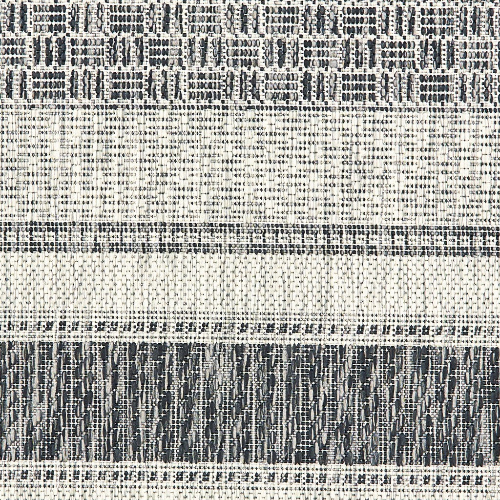 2' X 3' Gray And Black Indoor Outdoor Area Rug