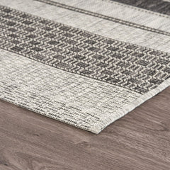 2' X 3' Gray And Black Indoor Outdoor Area Rug