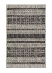 2' X 3' Gray And Black Indoor Outdoor Area Rug