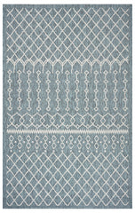 5' X 8' Blue And Gray Indoor Outdoor Area Rug