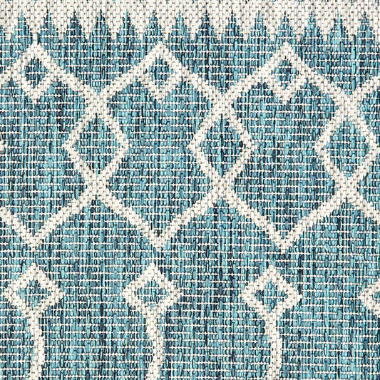 5' X 8' Blue And Gray Indoor Outdoor Area Rug