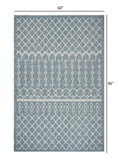 5' X 8' Blue And Gray Indoor Outdoor Area Rug