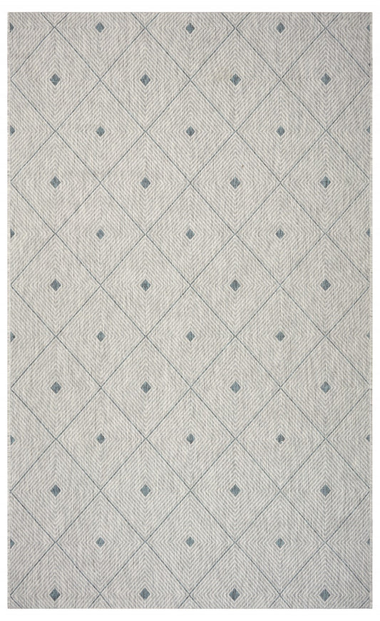 2' X 3' Blue And Gray Indoor Outdoor Area Rug