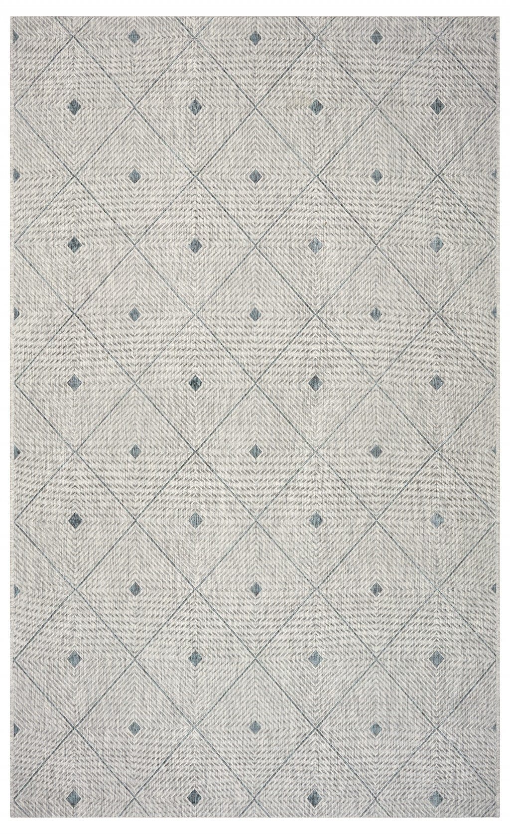 8' X 10' Blue And Gray Indoor Outdoor Area Rug - Homeroots