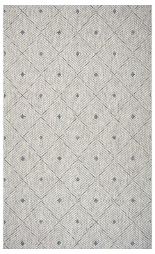 8' X 10' Blue And Gray Indoor Outdoor Area Rug - Homeroots