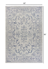 5' X 8' Blue And Gray Indoor Outdoor Area Rug