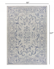 8' X 10' Blue And Gray Indoor Outdoor Area Rug