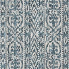 8' X 8' Blue And Gray Indoor Outdoor Area Rug