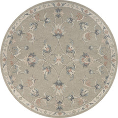 7' Gray Round Wool Hand Tufted Area Rug - Homeroots