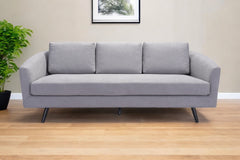 79" Gray Polyester Sofa With Black Legs