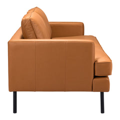 72" Brown Polyester Sofa With Black Legs