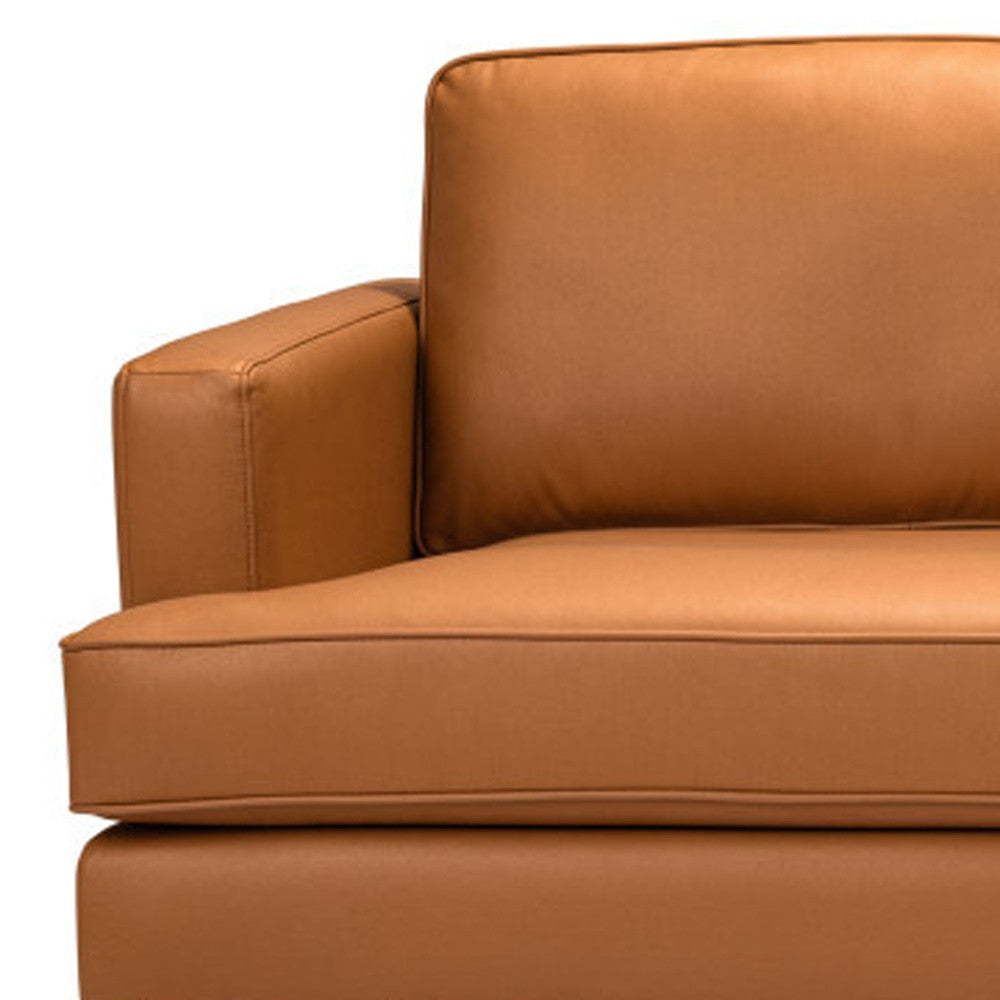 72" Brown Polyester Sofa With Black Legs